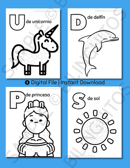 Pintar con Puntitos | Dot marker coloring pages (Free!)